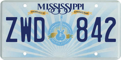 MS license plate ZWD842