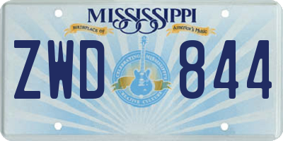 MS license plate ZWD844