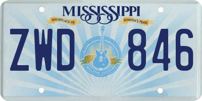 MS license plate ZWD846