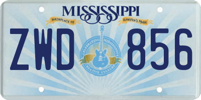 MS license plate ZWD856