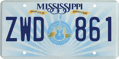 MS license plate ZWD861