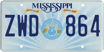 MS license plate ZWD864
