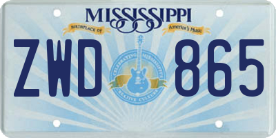 MS license plate ZWD865