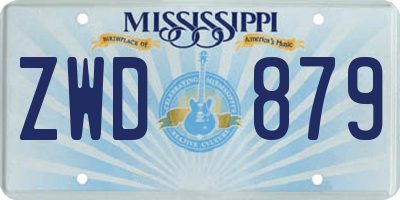 MS license plate ZWD879