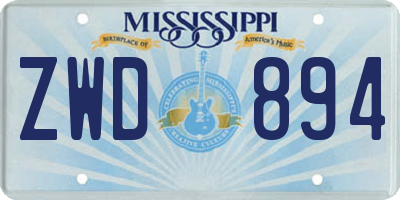 MS license plate ZWD894