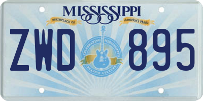MS license plate ZWD895