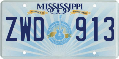 MS license plate ZWD913