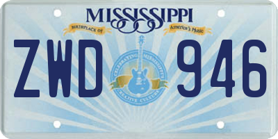 MS license plate ZWD946