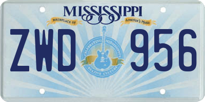 MS license plate ZWD956