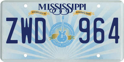 MS license plate ZWD964