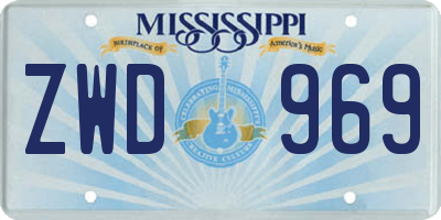 MS license plate ZWD969