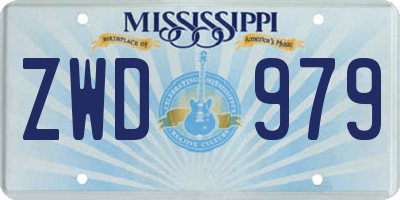 MS license plate ZWD979