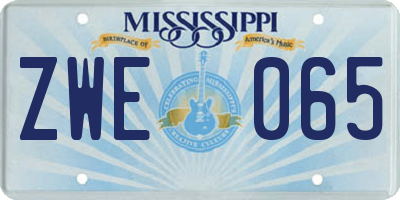 MS license plate ZWE065