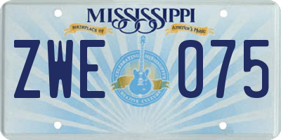 MS license plate ZWE075