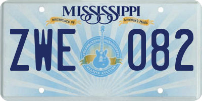 MS license plate ZWE082