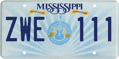 MS license plate ZWE111