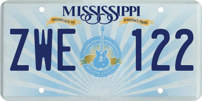MS license plate ZWE122