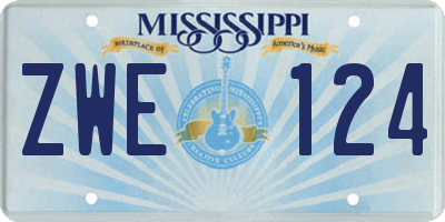 MS license plate ZWE124