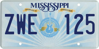 MS license plate ZWE125