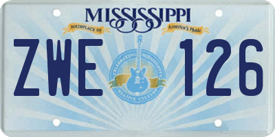 MS license plate ZWE126