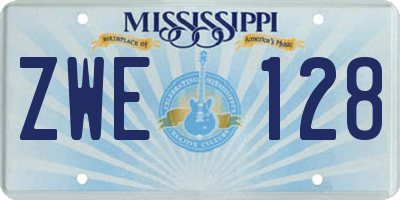 MS license plate ZWE128