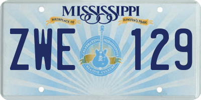MS license plate ZWE129