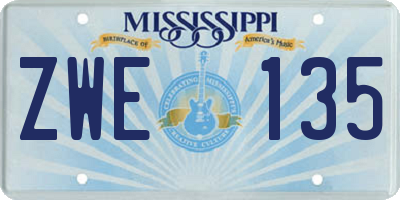 MS license plate ZWE135