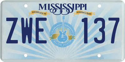 MS license plate ZWE137