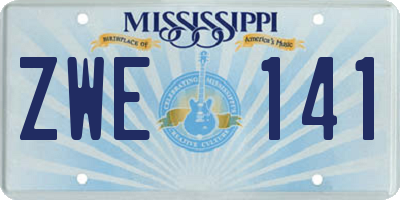 MS license plate ZWE141