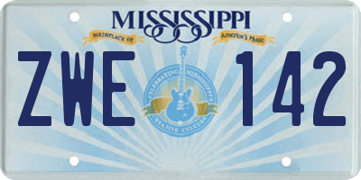 MS license plate ZWE142