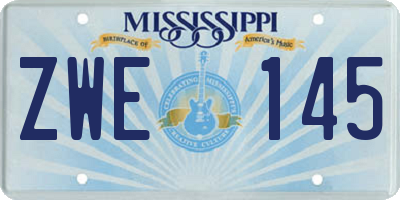 MS license plate ZWE145