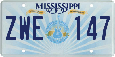 MS license plate ZWE147