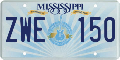 MS license plate ZWE150