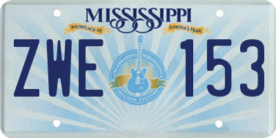 MS license plate ZWE153
