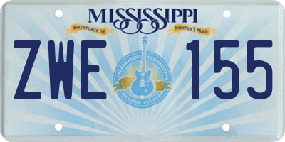 MS license plate ZWE155