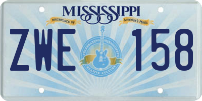 MS license plate ZWE158