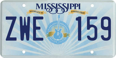 MS license plate ZWE159