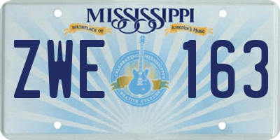 MS license plate ZWE163