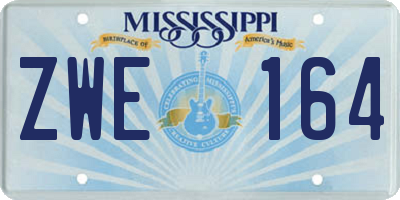 MS license plate ZWE164