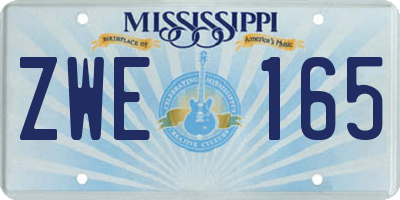 MS license plate ZWE165