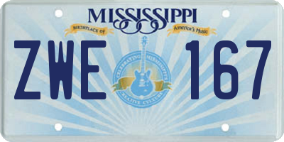 MS license plate ZWE167