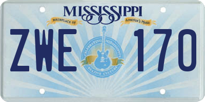 MS license plate ZWE170