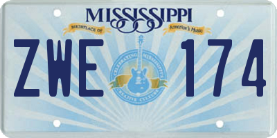 MS license plate ZWE174