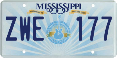 MS license plate ZWE177