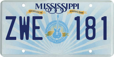 MS license plate ZWE181