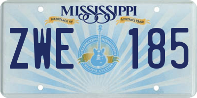 MS license plate ZWE185