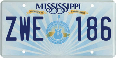 MS license plate ZWE186