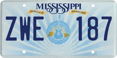 MS license plate ZWE187