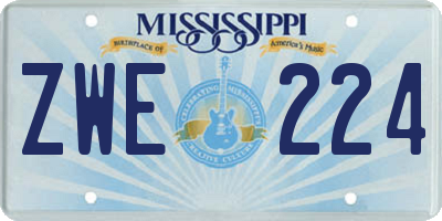 MS license plate ZWE224