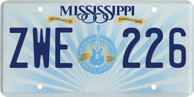 MS license plate ZWE226